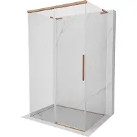 Mexen Rox-3S L 3-zijdige schuifdouchecabine 95 x 90 , transparant, geborsteld koper - 8C2L-095-090-65-00-3S