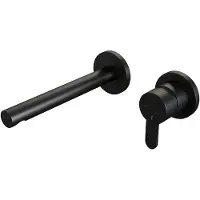 Brauer Black Edition Inbouw Wastafelmengkraan met Rechte Uitloop en Rozetten Model D1 Mat Zwart