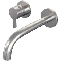 Brauer Brushed Edition Inbouw Wastafelmengkraan met Gebogen Uitloop en Rozetten Model E2 RVS Geborsteld PVD
