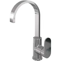 Brauer Chrome Edition Hoge Opbouw Wastafelmengkraan met Draaibare Platte Uitloop Model C Chroom