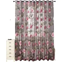 Happiq Pioenbloem Gordijn 1 Stuk - Voor Woonkamer, Badkamer & Slaapkamer - Transparant Euramerican Woondecoratie - 1pcs