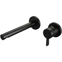 Brauer Black Edition Inbouw Wastafelmengkraan met Rechte Uitloop en Rozetten Model E1 Mat Zwart