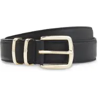 BOSS Leren riem met twee metalen logolussen Maat 80