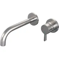Brauer Brushed Edition Inbouw Wastafelmengkraan met Gebogen Uitloop en Rozetten Model E1 RVS Geborsteld PVD