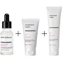 Mesoestetic Set Gevoelige Huid – Couperend Cream + Skin Balance + Anti Stress Mask – Tegen Roodheid & Irritatie