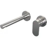 Brauer Brushed Edition Inbouw Wastafelmengkraan met Rechte Uitloop en Rozetten Model C1 RVS Geborsteld PVD