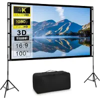 DNA Projectiescherm - Beamer Scherm - Projectiescherm Met Statief - Beamer Projector - Zwart - 245cm x 152cm x 145cm