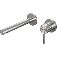 Brauer Brushed Edition Inbouw Wastafelmengkraan met Rechte Uitloop en Rozetten Model A1 RVS Geborsteld PVD