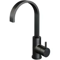 Brauer Black Edition Hoge Opbouw Wastafelmengkraan met Draaibare Platte Uitloop Model B Mat Zwart