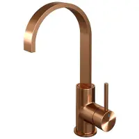 Brauer Copper Edition Hoge Opbouw Wastafelmengkraan met Draaibare Platte Uitloop Model A Koper Geborsteld PVD