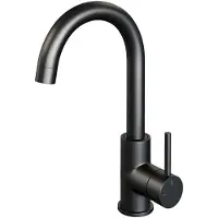 Brauer Black Edition Hoge Opbouw Wastafelmengkraan met Draaibare Ronde Uitloop Model A Mat Zwart