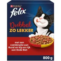 Felix Dubbel Zo Lekker - Kattenvoer Droogvoer - Kip & Rund - 5 x 800g