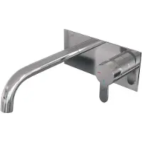 Brauer Chrome Edition Inbouw Wastafelmengkraan met Gebogen Uitloop en Afdekplaat Model D1 Chroom