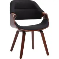 CLP Maira Eetkamerstoel - met Armleuningen - Gestoffeerd Design - Walnootlook - Ergonomisch - Belastbaar tot 150 kg - Stof/walnoot/zwart