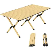 Outsunny Picknicktafel-Aluminium-117L x 60B x 44H cm-Eiken
