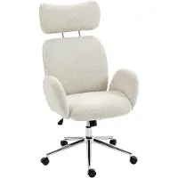 HOMCOM Bureaustoel Polyester, Staal 75L x 65B x 115-123H cm Lichtgrijs