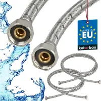KOTARBAU 2 Stuks Flexibele Aansluitslang 1/2" x 1/2" Flexibele Kraanslang 300 cm Sanitaire Aansluitslang met Roestvrijstalen Vlechtwerk