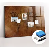 Coloray Whitebord - Kaart met landnamen - 100 x 70 cm - Bruin Foto Magneetbord - Gratis 5 Sterke Magneten + Whiteboard Marker & Wisser - Minimalistisch Prikbord - Magnet Board - Planning Muur