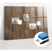 Coloray Whitebord - Donker hout - 100 x 70 cm - Bruin Magnetisch Wandbord - Gratis 5 Sterke Magneten + Whiteboard Marker & Wisser - Stylish Memo Board - Memo Bord - Organiseer Je Bureau