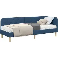 vidaXL Hoek Bed Frame Blauw 80 x 200 cm Stof