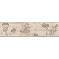 A.S. Création COFFEE, CAPPUCCINO, ESPRESSO, MOCCA BEHANGRAND - Beige Bruin Grijs - AS Creation Only Borders