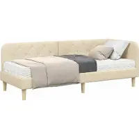vidaXL Hoek Bed Frame Crème 80 x 200 cm Stof