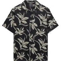 Superdry Heren Hawaii Hemd marine (XL), Casual, Modaal, Korte mouwen, Marineblauw M4011128A