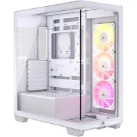 Corsair Boîtier PC gaming 3500X moyen tour blanc ARGB avec panneau latéral verre trempé