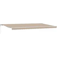 vidaXL Uitschuifbare luifel Beige 600 × 350 cm Stof en Aluminium