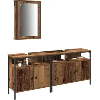 vidaXL Badkamermeubels 3 st Bruin 80 x 30 x 60 cm Bewerkt hout