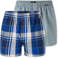 Schiesser Boxershorts ' Multipack ' blauw / navy / grijs gemêleerd / oranje / offwhite