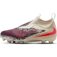 Nike Phantom 6 High Academy Gras / Kunstgras Voetbalschoenen (MG) Kids Gebroken Wit Bordeauxrood Rood