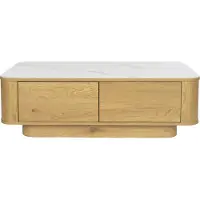 Housecraft living Almira Salontafel 120x60 cm Hout/ Marmerlook Naturel