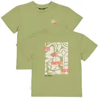 QPI T-shirt met backprint groen Jongens Katoen Ronde hals Backprint - maat 80
