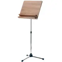 König & Meyer 11831 chromen muziekstandaard met walnoot blad