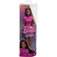 Barbie pop fashionista - modepop roze trui donker haar speelgoed.