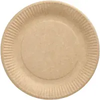 0 0 Papieren borden Papstar Pure, wegwerp, rond, Ø 230 mm, voedselveilig, FSC-gecertificeerd & composteerbaar, bruin, 5 x 100 stuks