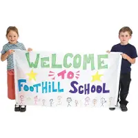 Colorations - Grote witte nylon banner knutselset voor kinderen - 2 stuks.