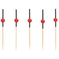 Papstar 15x 40 Fingerfood prikkers 7 cm Red Pearl