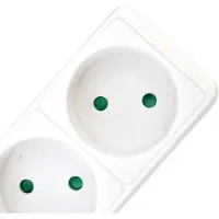 AWTOOLS - Huishoudelijke Verlengsnoer - 4 Stopcontacten - 5m - Wit - Zonder Aarding