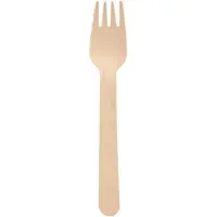 Papstar vork Pure, uit hout, 16,5 cm, pak van 250 stuks