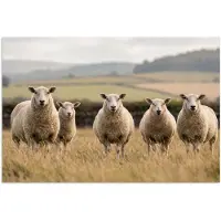 PosterMonkey Poster 60x40 cm - Schapen - Weidenlandschap - Heuvels - Posters - Kamer decoratie - Wanddecoratie woonkamer - Muurdecoratie slaapkamer