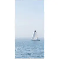 PosterMonkey Poster 75x150 cm - Horizon - Zeilboot - Zee - Posters - Kamer decoratie - Wanddecoratie woonkamer - Muurdecoratie slaapkamer