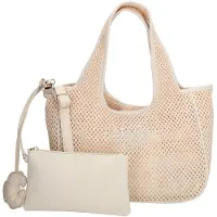 Charm London Shoreditch Shopper - Schoudertas - Rietlook - Zomer - Dames - Tote Bag - Dames Tas - Crème