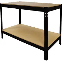 MonsterShop Q-rax Werkbank - Zwart - 120x60x90 cm - Draagkracht: 200kg (per plank)