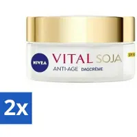 Nivea - VITAL Soja Dagcrème - Beschermende Anti-Veroudering Crème - Voor rijpe huid - SPF 30 - Met Soja-extract - 50 ml - Voordeelverpakking - 2 stuks