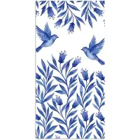 PosterMonkey Poster 80x160 cm - Modern - Vogels - Delfts - Blauw - Posters - Kamer decoratie - Wanddecoratie woonkamer - Muurdecoratie slaapkamer