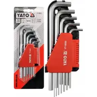 YATO Lange zeskantige sleutels - - 12 stuks - Lengte 74-170 mm - CrV6150 - Maat 1/16"-3/8" - Gewicht 0,464 kg