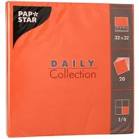 Papstar 15x 20 Servetten DAILY Collection 1/4 vouw 32 cm x 32 cm nectarine