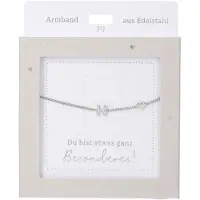 Depesche armband zilver met H-hanger en hartje - vriendschapssieraad.